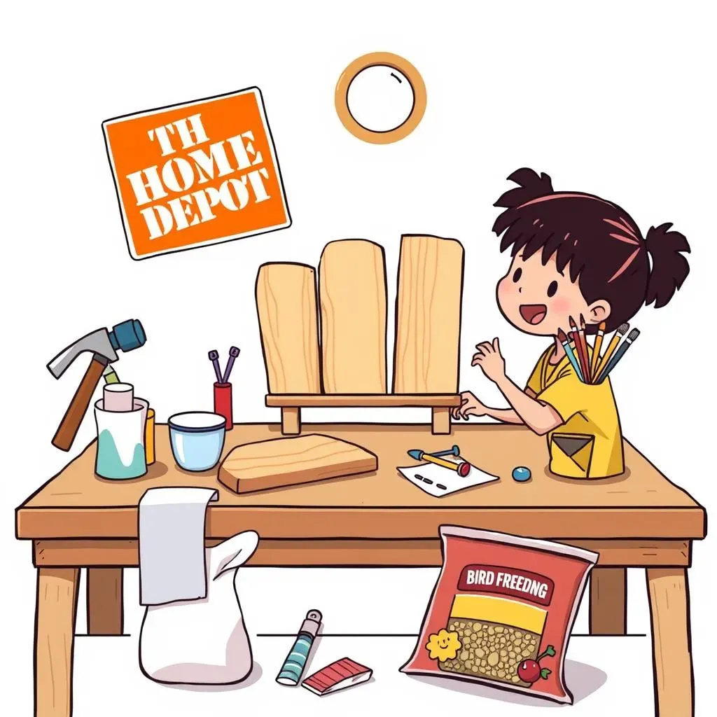 Gathering Your Supplies for the Home Depot Kids Workshop Bird Feeder
